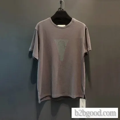 New round neck popular logo triangle printed loose short sleeve cotton T-shirt