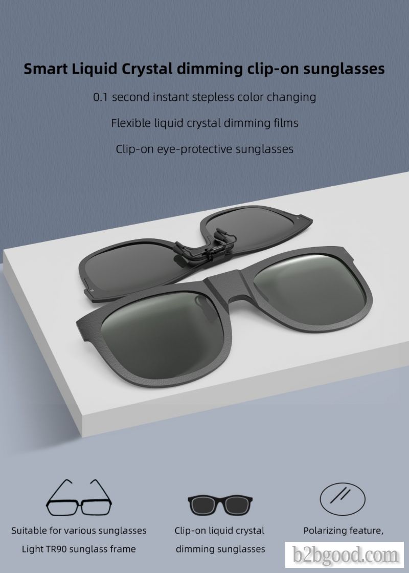 Smart adjustable clip color changing sunglasses