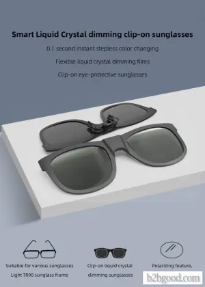 Smart adjustable clip color changing sunglasses