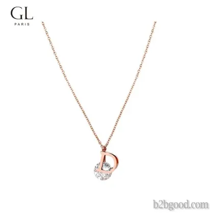 GL simple personality letter D necklace