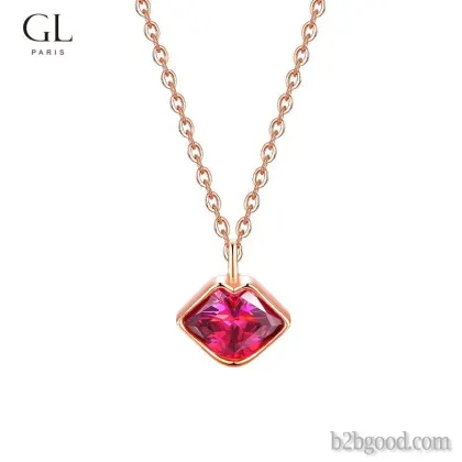 GL European and American fashion hot little red lip neck chain