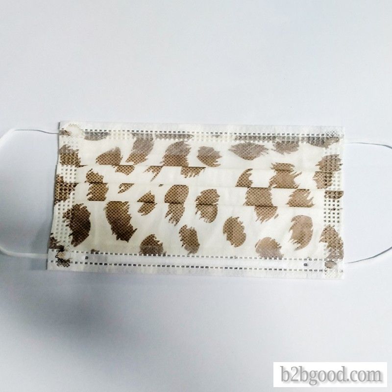 White and brown patterns disposable respirators dustproof prevent fog droplets high-density melt-blo