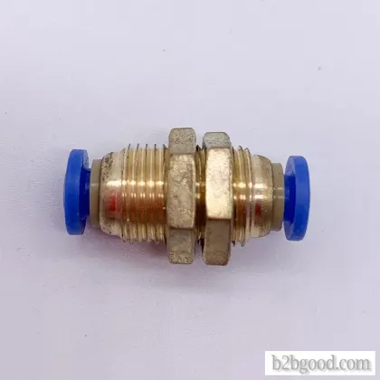 Pneumatic baffle through PM-4 6 8 10 12 mm trachea PU quick insertion plate fixed copper connector