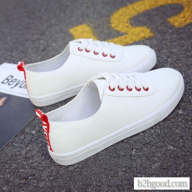 Small white shoe thick sole lacing casual breathable sneaker flat sole student shoe versatile board