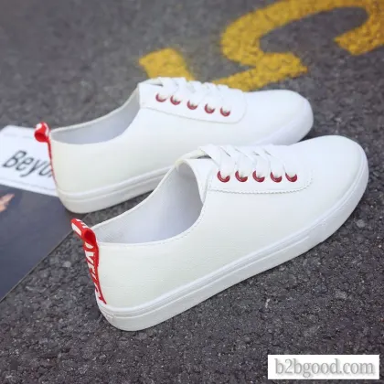 Small white shoe thick sole lacing casual breathable sneaker flat sole student shoe versatile board
