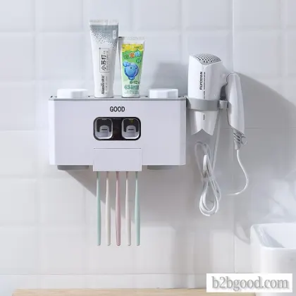Toothbrush holder toothbrush squeezer