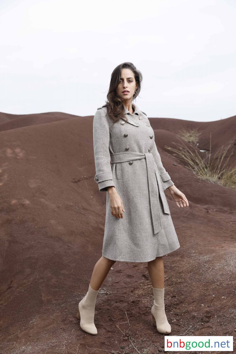Lady grey long coat