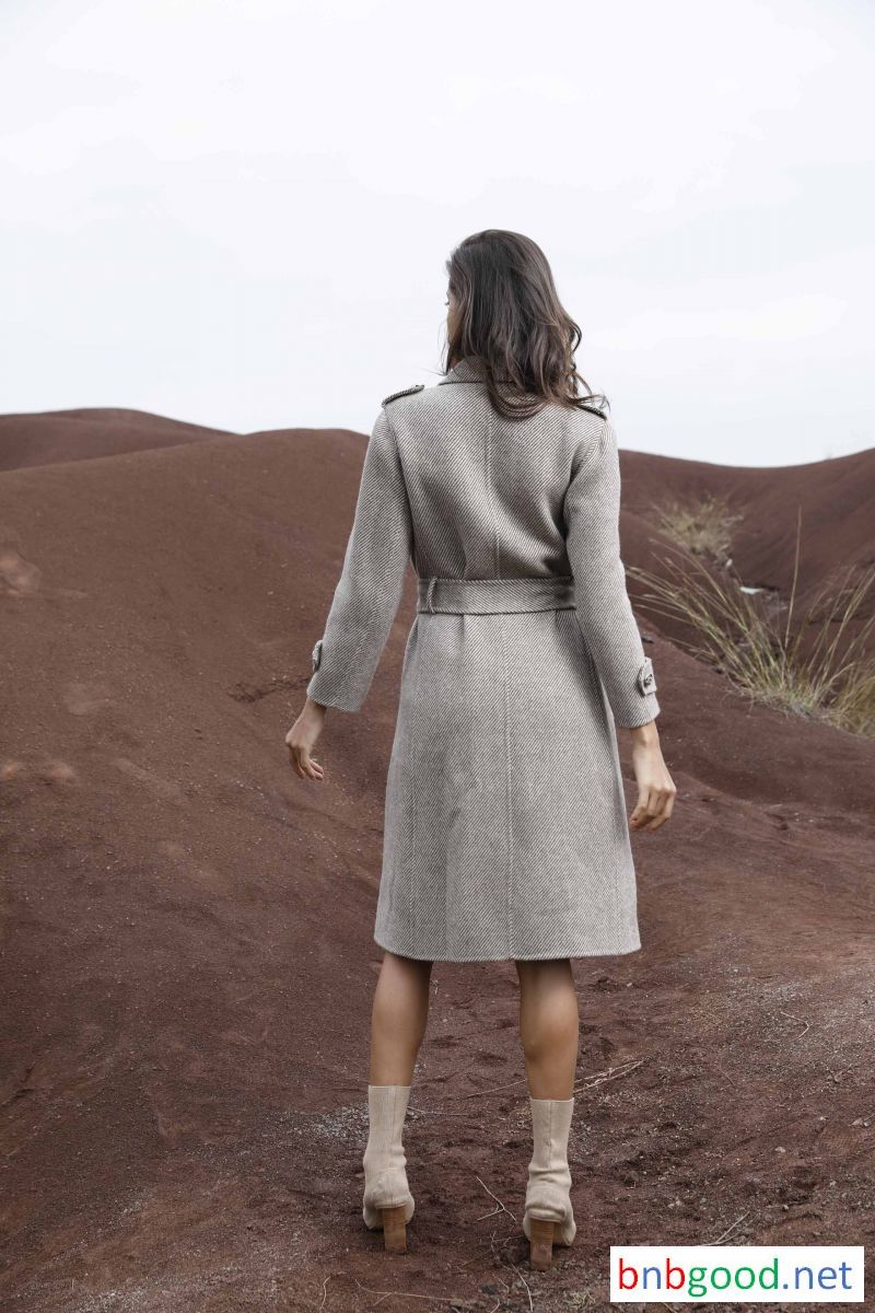 Lady grey long coat