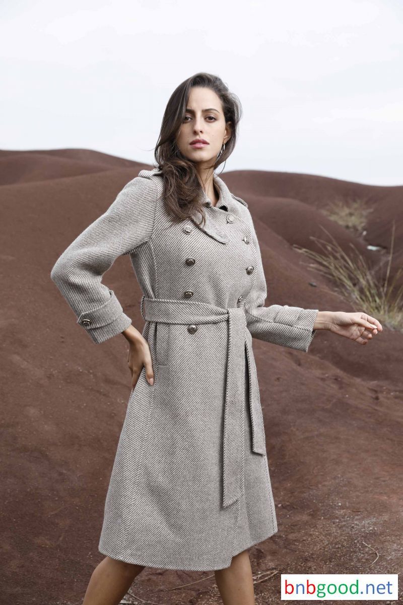Lady grey long coat