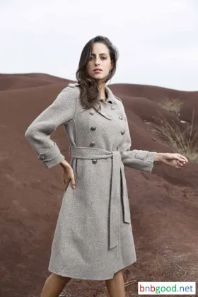 Lady grey long coat