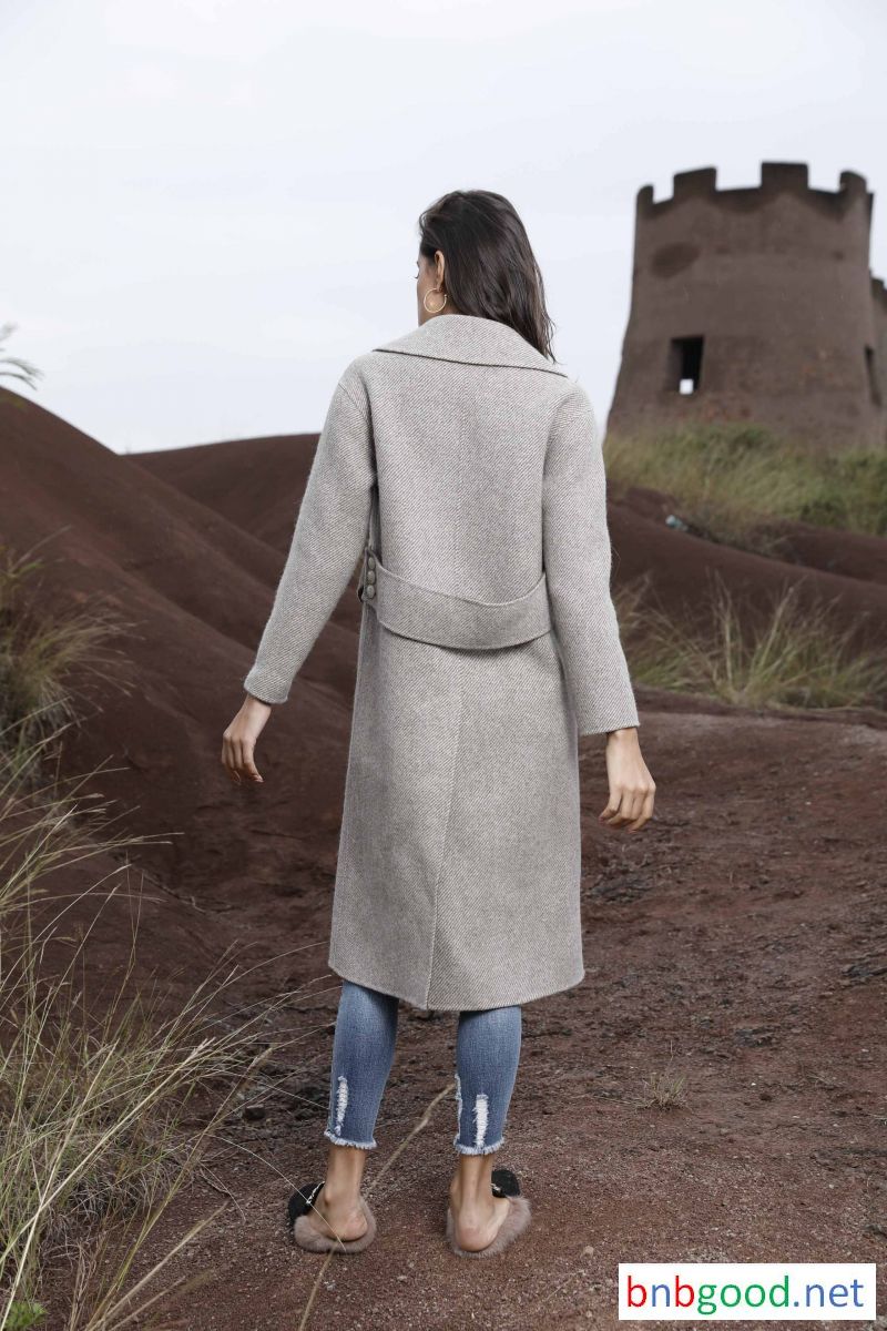gray out ,in  light coffee color windbreaker, autumn winter.