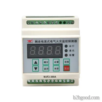Residual current electrical fire monitoring detector, plastic housing, internal circuit board
