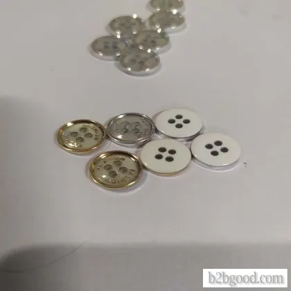 High grade resin casual shirt buttons UV laser plating fashion coat T-shirt with four eye buttons Y0
