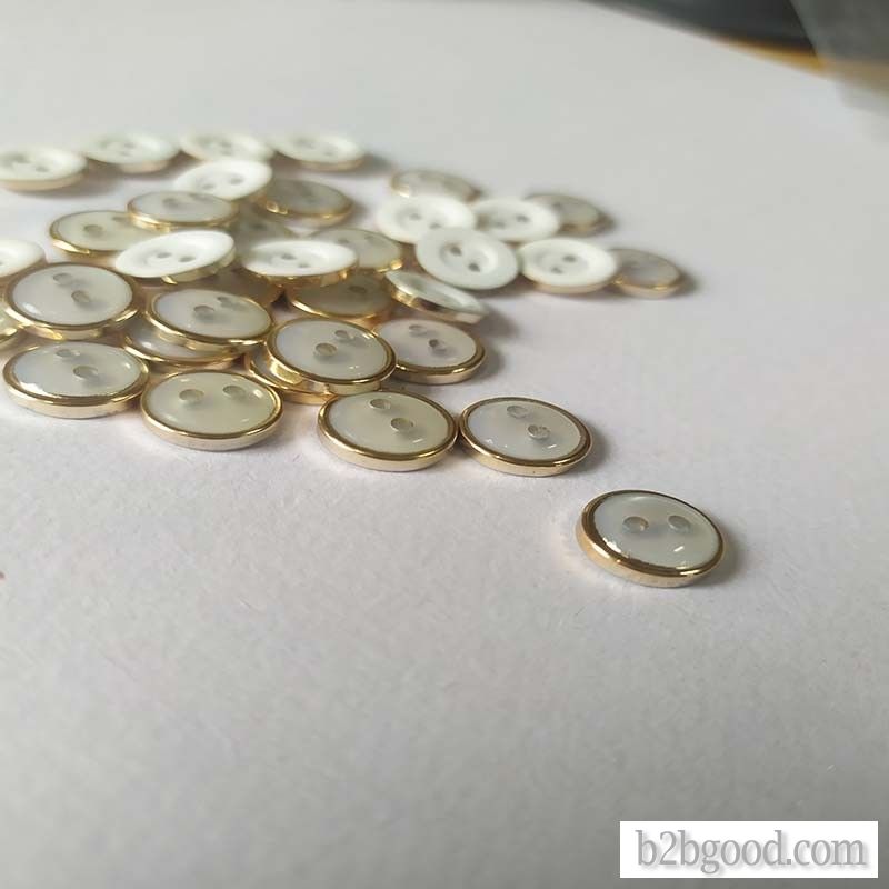 Resin shirt button positioning laser two-eye UV electroplating button Y06