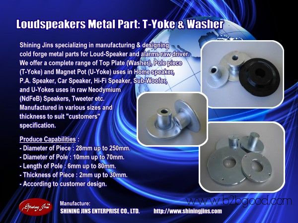 Professional OEM Manufacturer Forging Loudspeaker Parts Back Plates and Pot Yokes made in Taiwan