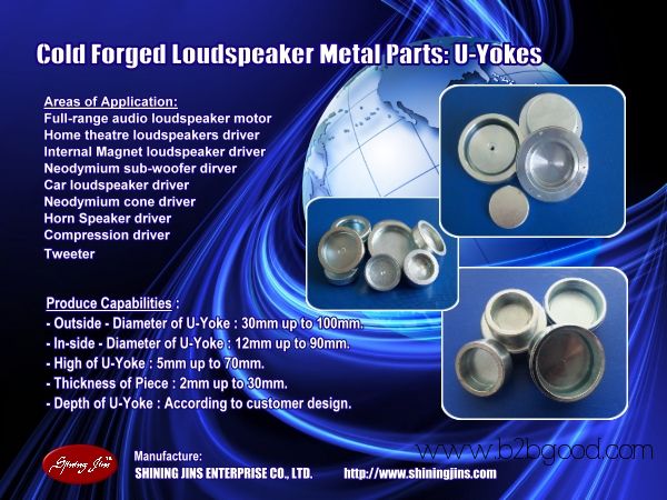 Pole Pieces (T-Yokes) for Loudspeakers Motor Assembly