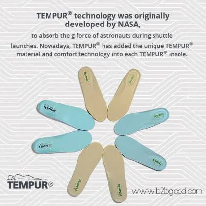TEMPUR outsoles and insoles for footwear to  branded footwear companies