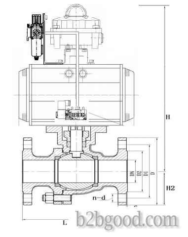 pneumatic flange ball valve
