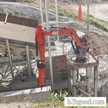Fixed Rockbreaker Boom System Quickly Break Large Stones in The Aggregate Plant