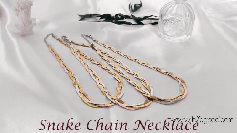 custom Stainless Steel Gold Snake Chain Necklace Choker