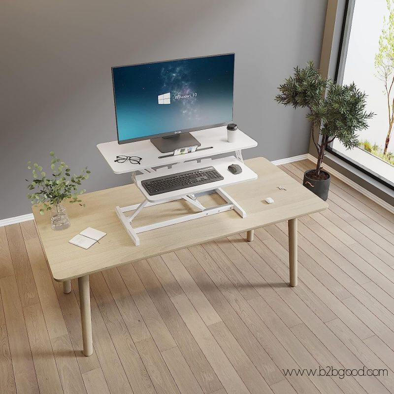 Altus Height Adjustable 880mm Stand Up Desk Converter Sit to Stand Tabletop Dual Monitor Riser Works