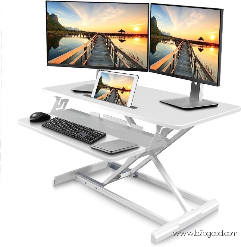 Altus Height Adjustable 880mm Stand Up Desk Converter Sit to Stand Tabletop Dual Monitor Riser Works
