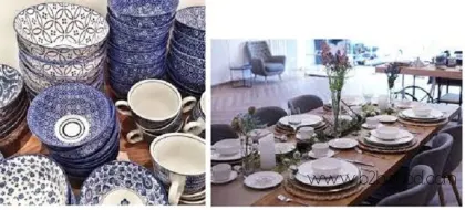 陶瓷餐具（瓷器）。