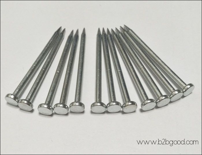 Common Nails in Sizes 2" x #12, 2-1/2" x #11, 3" x #10, and 4" x #8