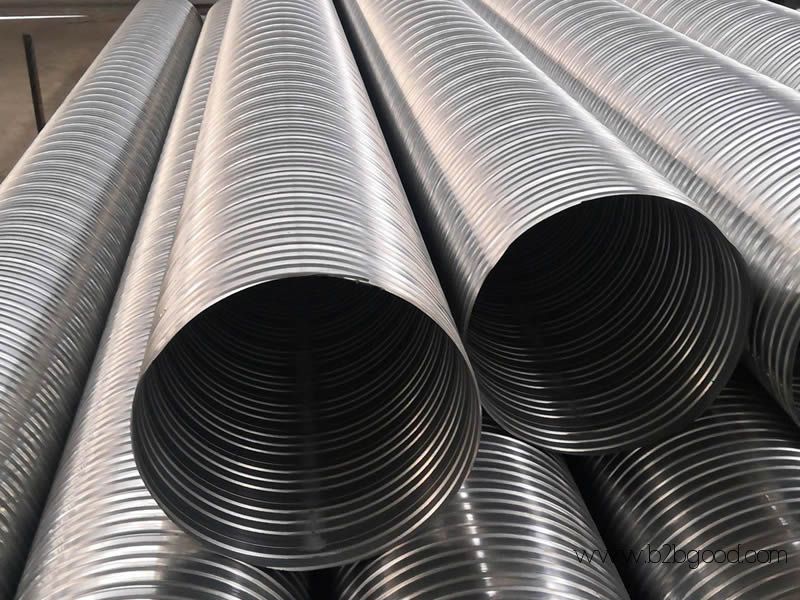 Helical corrugated steel pipe