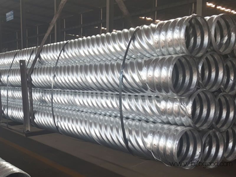 Helical corrugated steel pipe