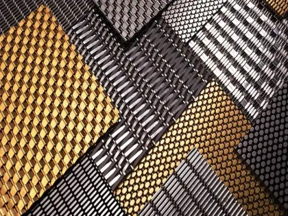 ARCHITECTURAL WOVEN MESH: STAINLESS STEEL, BRONZE, BRASS FINISHES