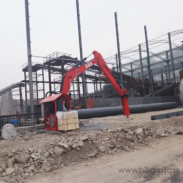 Pedestal boom rockbreaker system